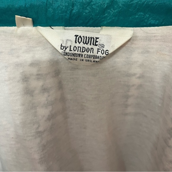 Vintage Late 80s London Towne Fog Jacket Neon Teal Windbreaker Medium - Picture 3 of 3